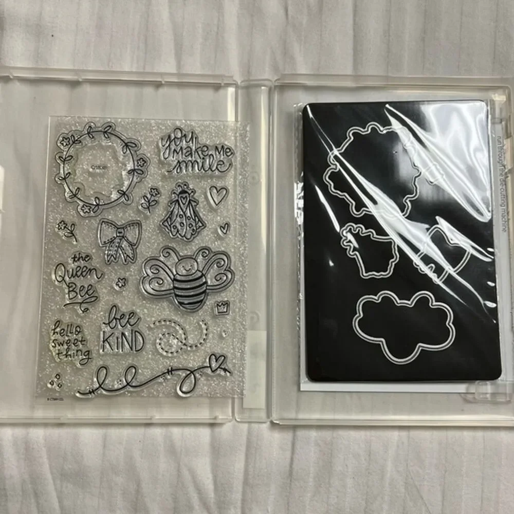 *RARE* CTMH Close to My Heart C1838 Queen Bee Acrylic Stamp and Framelit Set